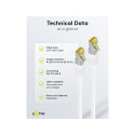 Goobay RJ45 patch-kaabel CAT 6A S/FTP (PiMF), 500 MHz, CAT 7 toorkaabliga, valge 1 m
