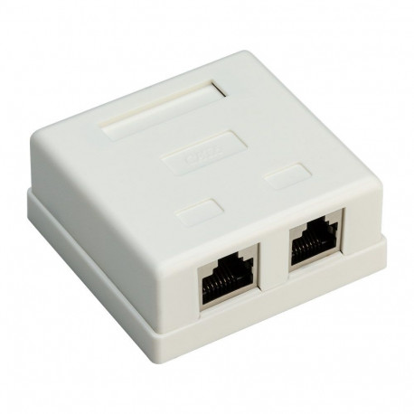 Goobay 2-port RJ45 Surface Mount Installation Box, CAT 6, STP, white