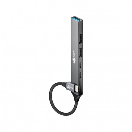 Goobay õhuke 5-pordiline USB-jaotur, USB-C to USB-C/USB-A, 5 Gbit/s