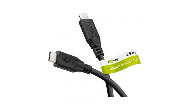 Goobay USB-C-kaabel USB4 0.5m, must