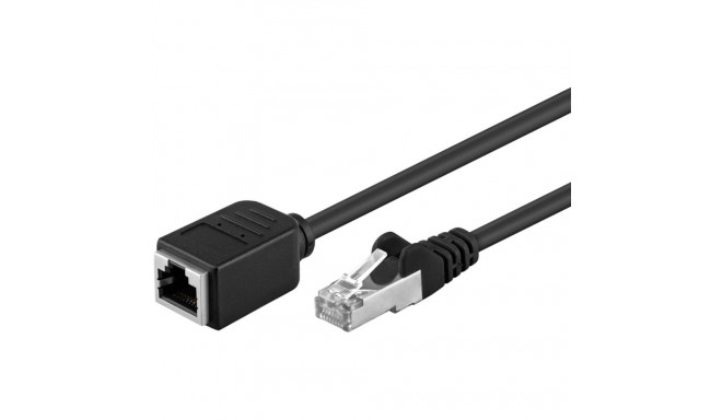 Goobay CAT 5e pikenduskaabel F/UTP, must 0,5 m