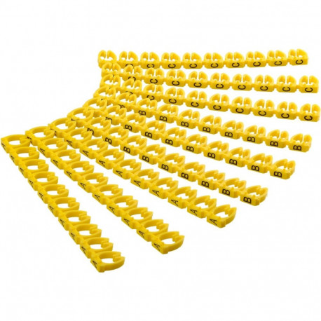 Goobay Cable Marker Clips "Letters A–C" for Cable Diameters of 5.6 - 7.4 mm 6 mm