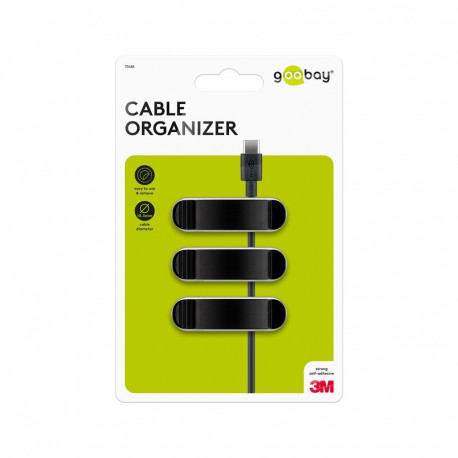 Goobay Cable Management Clip 3 Slots, Black