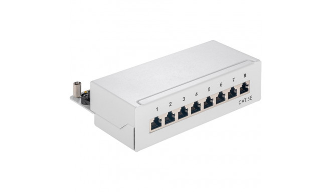 Goobay CAT 5e Mini/Desktop Patch Panel, 8 Port grey