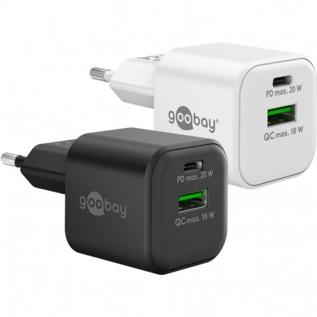 Goobay 20 W USB-C PD GaN Dual Fast Charger black black