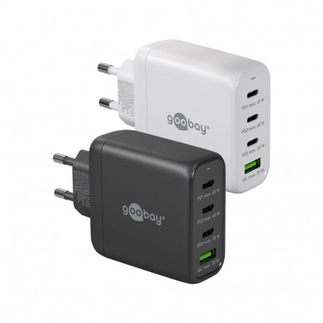 Goobay 68 W USB-C PD GaN mitme pordiga must kiirlaadija