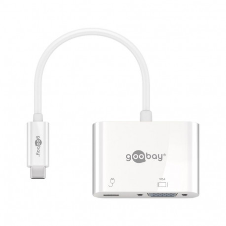 Goobay USB-C™ adapter VGA-le, PD, valge