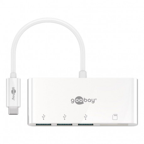 Goobay USB-C multiport-adapter 3x USB-A ja kaardilugeja