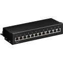 Goobay CAT 6 Mini/Desktop Patch Panel, 12 Port black
