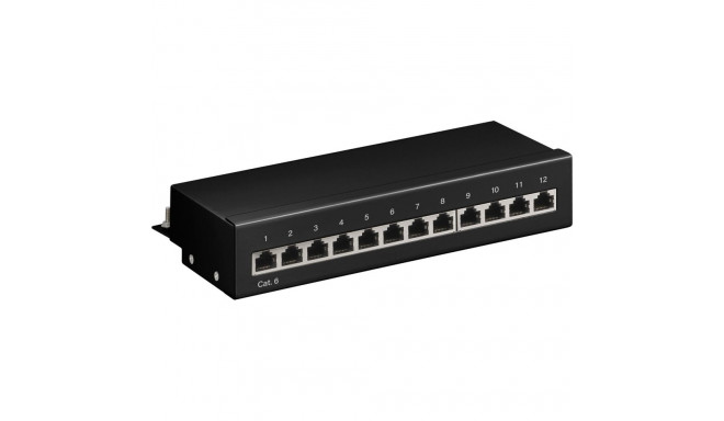 Goobay CAT 6 Mini/Desktop Patch Panel, 12 Port black