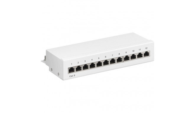 Goobay CAT 6 Mini/Desktop Patch Panel, 12 Port white