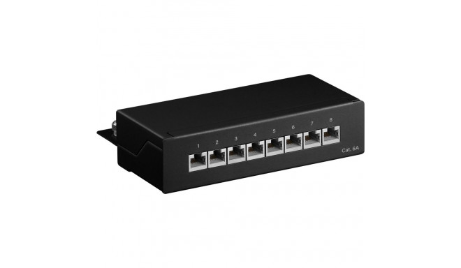 Goobay CAT 6A Mini Desktop Patch Panel, 8 Port (1 HU) black