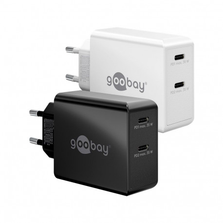 Goobay 36 W USB-C PD valge topelt-kiirlaadija