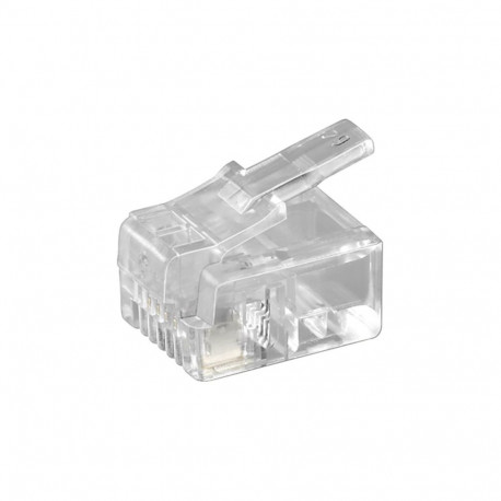 Goobay RJ11 modulaarpistik ümaratele kaablitele, 4-pin RJ11/RJ14 isane (6P4C) (10 tk)