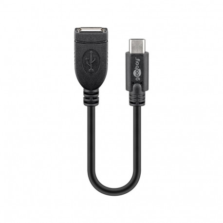 Goobay USB-C - USB-A kaabel, 0.2 m, must
