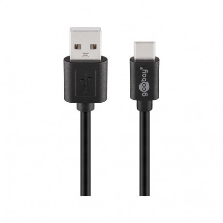 Goobay USB-C™–USB-A kaabel, 1 m, must