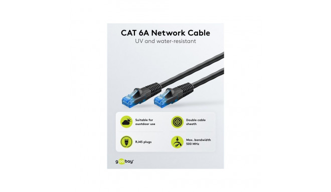 Goobay võrgukaabel CAT 6 A U/UTP väline 20m, must