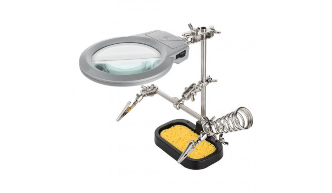 Goobay Soldering Aid with Magnifying Glass - Third Hand