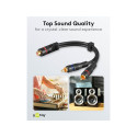 Goobay Audio Y Cable Adapter, 2x RCA Male to 1x Stereo RCA Female, OFC, Double-Shielded 0.2 m