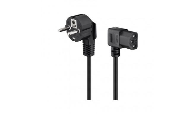 Goobay nurga all IEC juhe mõlemal pool, 2 m, must, (3*0,75 mm²) 2 m