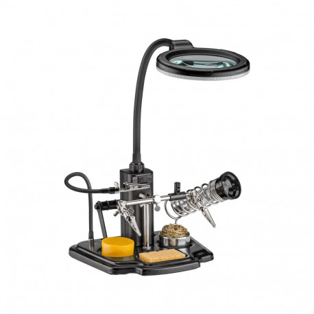 Goobay Soldering Aid with LED Light & Gooseneck Crocodile Clip