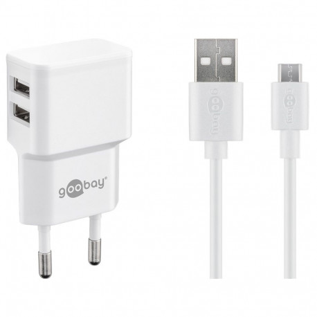 Goobay 12 W Dual Micro USB Charger Set