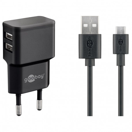 Goobay 12 W kahe pordiga Micro USB laadijakomplekt