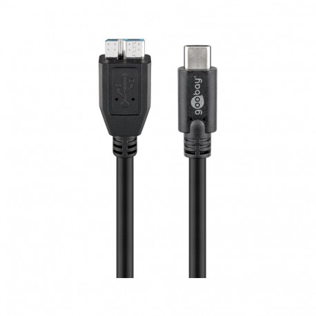 Goobay USB-C - Micro-B kaabel, 0.6 m, must