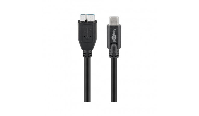 Goobay USB-C™–Micro-B kaabel, 0,6 m, must