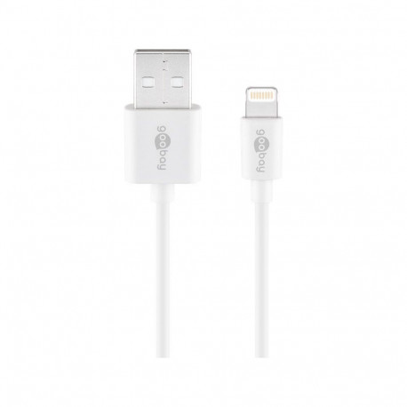 Goobay Lightning USB laadimis- ja sünkroonimiskaabel, 3 m, valge 3 m