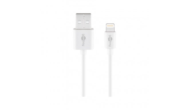 Goobay Lightning USB laadimis- ja sünkroonimiskaabel, 2 m, valge