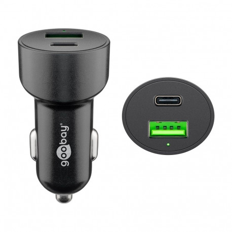 Goobay 48 W Power Delivery Dual-USB Auto Fast Charger USB-C PD