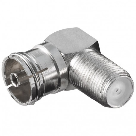 Goobay Angle Adapter: F Socket > Coaxial Socket 90° (10 tk)