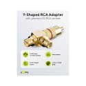 Goobay RCA Y Adapter, Male to 2x Female, Gold Version, red red