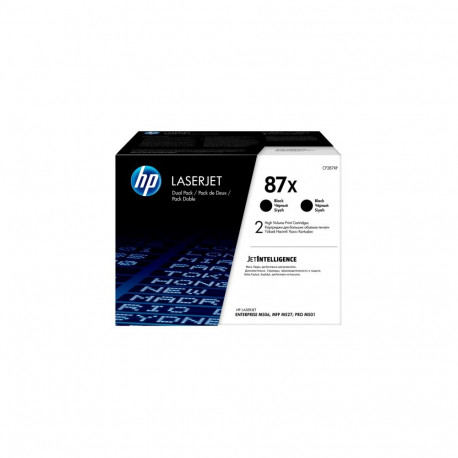 HP 87X originaalsed LaserJet toonerikassetid must kõrge tootlikkus (2-pack)