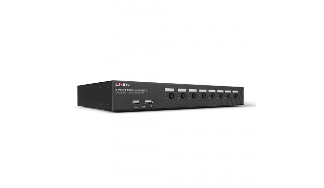KVM Switch - LINDY 8 Port DisplayPort 1.2, USB 2.0 & Audio KVM Switch, Black