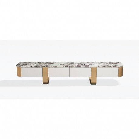 TV-alus Stilig, valge/kuldne