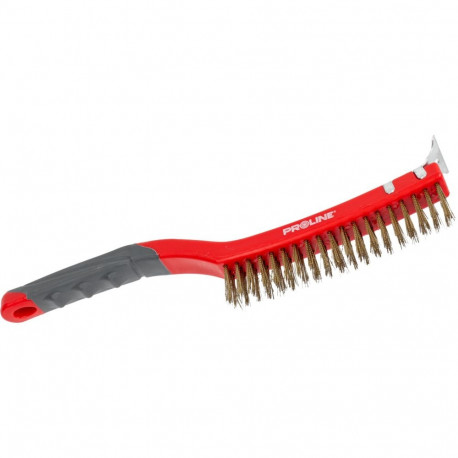 Szczotka druciana - mosiądz, 3x19 rzędów, 340mm, proline