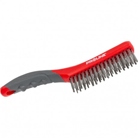 Szczotka druciana - stal nierdz, 4x16 rzędów, 260mm, proline