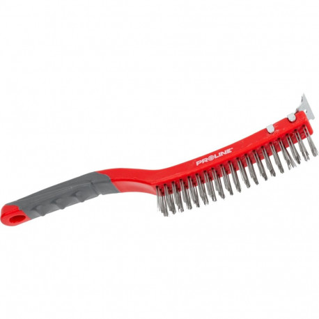 Szczotka druciana - stal nierdz, 3x19 rzędów, 340mm, proline