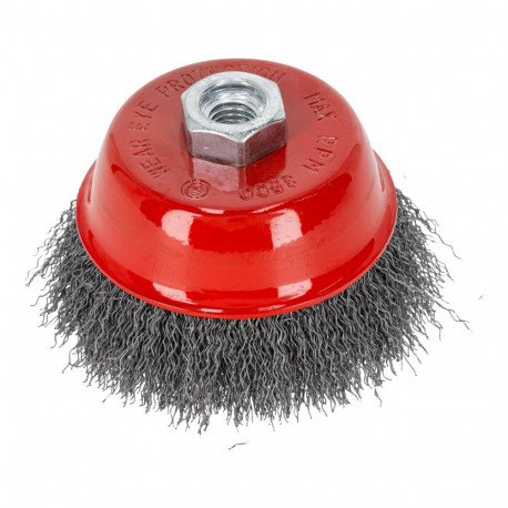 Szczotka doczołowa z drutu stal. fal. fi=100mm, m14 proline