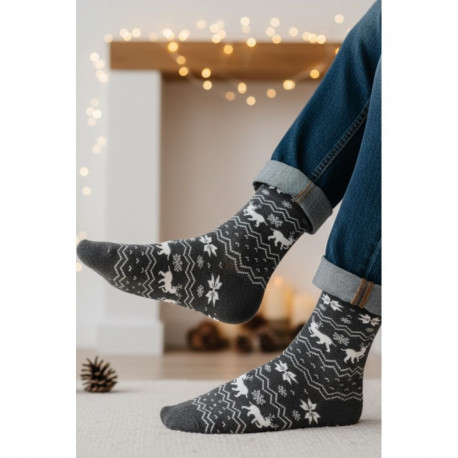 SOKISAHTEL JARNO hallid jõulumustriga puuvillased sokid 446