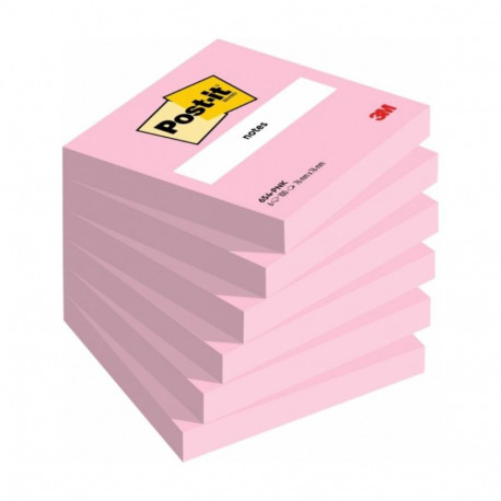 Wet paper 76x76mm POST-IT Poppy 654 pink 6x100 sheet
