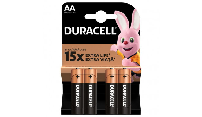 Patareid Duracell MN1500/4 Basic AA LR6 1,5V Alkaline, 1 pakk (pakis 4tk)