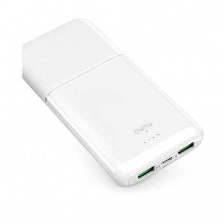 Powerbank 10000mAh 2xUSB, 1xUSB-C, 20W, by Puro White