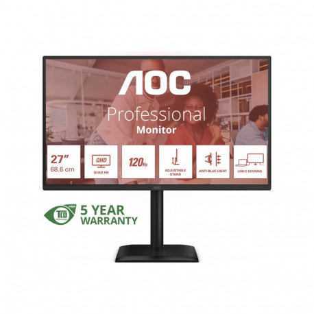 AOC Q27E4CV 27" IPS QHD 16:9 120 Hz 4 ms 2560 x 1440 pikslit 350 cd/m² 1 HDMI-port must