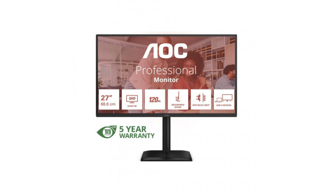 AOC Q27E4CV 27" IPS QHD 16:9 120 Hz 4 ms 2560 x 1440 pikslit 350 cd/m² 1 HDMI-port must