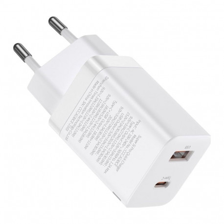 Baseus Super Si Pro kiirlaadija USB + USB-C 30W (valge)
