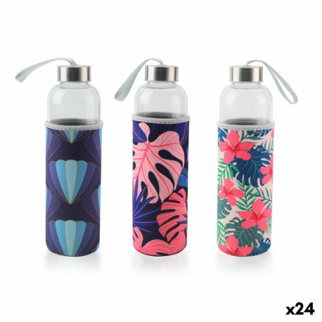 Water bottle Bewinner Glass 600 ml (24 Units)