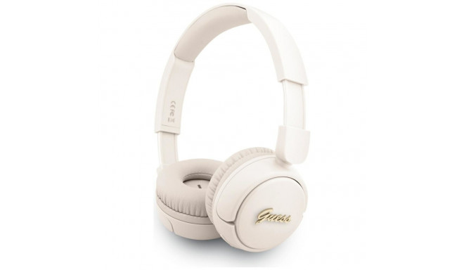 Wireless headphones Guess Metal Logo Script beige